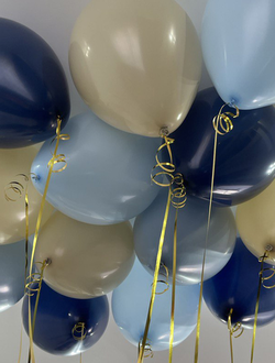 Шары белый песок, голубой, тёмно-синий, серо-голубой 13 шт под потолок