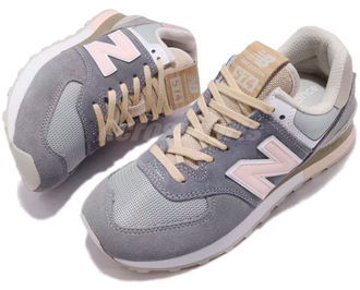 New Balance 574 Розовые с серым женские арт43