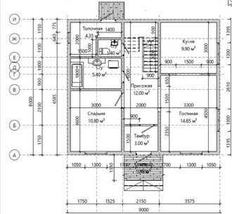 Двухэтажный каркасный дом с четырьмя спальнями 130м² (SK33)