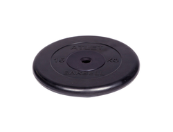 Диск обрезиненный Barbell Atlet d 26 мм чёрный 15 кг