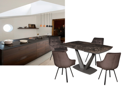 VITO антрацит/ керамика DOLOMITE 140(+35+35)x90