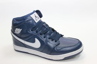 Nike Air Jordan синие с белым, кожа/нат.мех (41-46) Арт. 023М