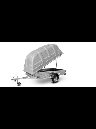 Прицеп «Спутник PRO» (3440x1500x380) пластиковая крышка, оцинкованная рама, с силовым подрамником, LED оптика НОВИНКА!!!
