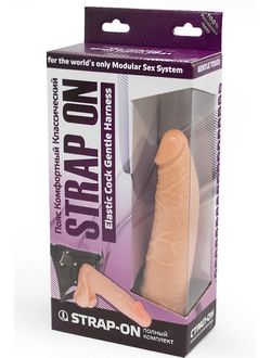 Страпон телесного цвета на регулируемых ремешках - 17 см. 280703