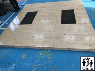 Помост тяжёлоатлетический 3х3х0,1м (тренировочный) рез. Амортизаторы 1х0.5х0,04м DNN