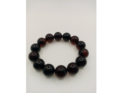 Браслет шары янтарь.