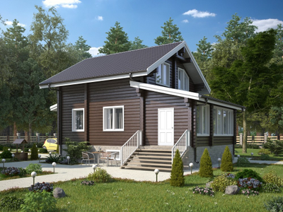 Дом из клееного бруса ПБ-02, 125 м2