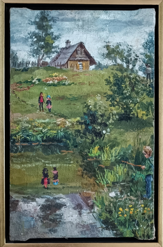 "Берёзы в Юкках" картон масло Мельников С.Ф. 1963 год