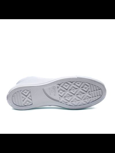 Кеды кожаные Converse All Star белые монохромные высокие