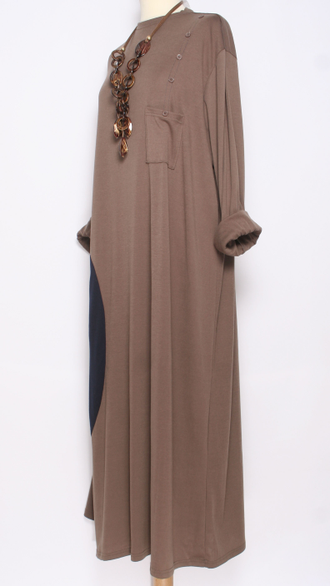 ПЛАТЬЕ БОХО "КАРМАН" какао