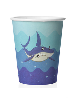 Стаканы (250 мл) Грозная акула, Разноцветный, 6 шт.
