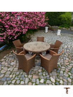 Обеденная группа Кипр  с круглым столом на 5 персон