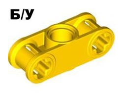 ! Б/У - Technic, Axle and Pin Connector Perpendicular 3L with Center Pin Hole, Yellow (32184 / 4125498 / 6013536 / 6037676 / 6276974) - Б/У