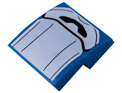 Slope, Curved 2 x 2 x 2/3 with White Seat Back Cushion with Black Panel and Red Lines Pattern, Blue (15068pb366 / 6323903)