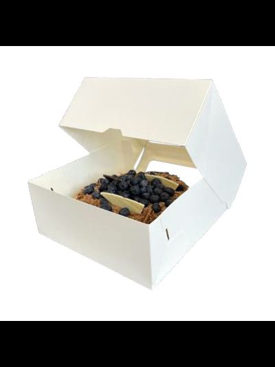 Коробка для торта с 2 окнами (белая), 180*180*100мм