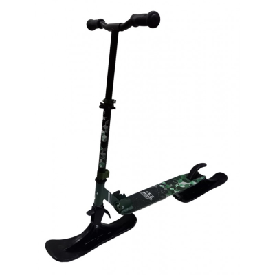 Самокат на лыжах 2в1 tech team 125R-comfort dark/green с колесами