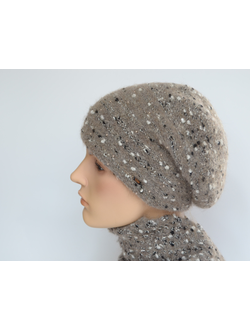 Вязаный берет из шерсти мериноса Vizio Италия 8074 B фото