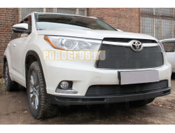 Защита радиатора Toyota Highlander U50 2013-2016 black верх PREMIUM