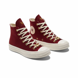 Кеды Converse Chuck Taylor 70 высокие красные с сердечками