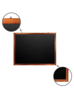 Доска для мела магнитная BRAUBERG, 90х120 см, черная, деревянная окрашенная рамка, , 236893
