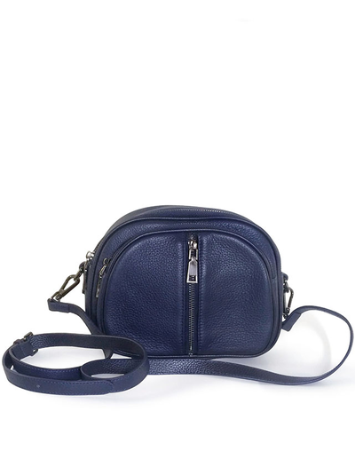 (АРТИКУЛ: 9946/1/8) СУМКА ЖЕНСКАЯ НЕБОЛЬШАЯ, НАТУРАЛЬНАЯ КОЖА, ТЕМНО-СИНЯЯ, ДВА ОТДЕЛЕНИЯ, ВЕРТИКАЛЬНЫМ КАРМАНОМ, РЕМЕНЬ ЧЕРЕЗ ПЛЕЧО
