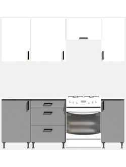 Кухня Эконом 1,5 метра (1100х400) Цвет: Белый/Базальт