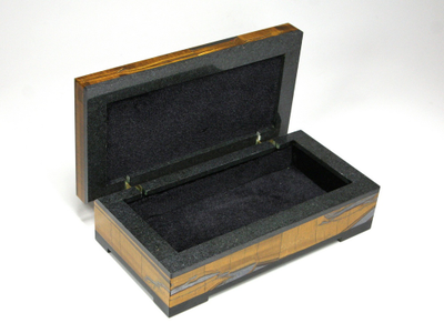 Шкатулка Тигровый глаз с крышкой на шарнирах, ЮАР (115*60*35 мм, 330 г) №26664