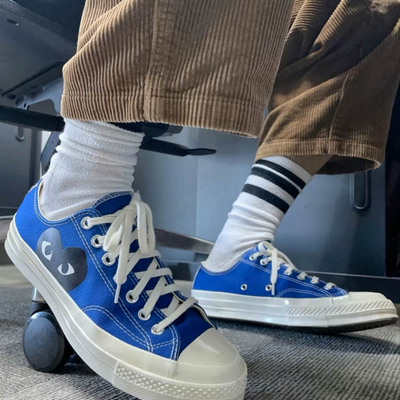 Converse comme des garçons homme bleu top