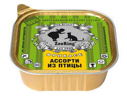КОРМ ДЛЯ КОШЕК ZOORING: ПАШТЕТ АССОРТИ ИЗ ПТИЦЫ 100ГР