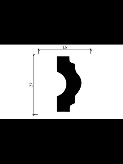 Молдинг Decor Dizain DD23, дюрополимерный, влагостойкий, под покраску, длина 2 м