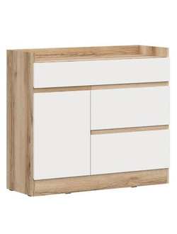 Брауни Комод  Дуб Делано/Белый