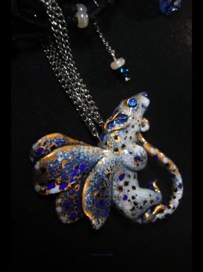 Волшебное колье "Снежная Ночница, Крылатая Мышка", Новогодний подарок