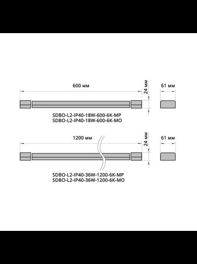Светодиодный линейный светильник 18Вт/36Вт 6500К SDBO-L2 /Sweko™/