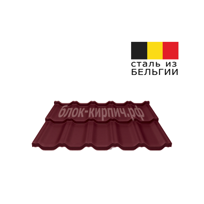Металлочерепица Kvinta Uno 0.5мм Atlas RAL 3005 красное вино Grand Line