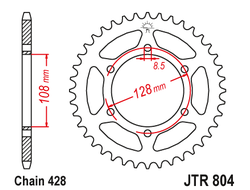 Звезда ведомая JT JTR804.44 (JTR804-44) (R804-44) для Suzuki Road