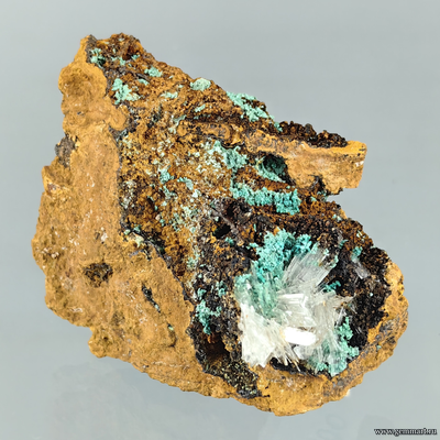 Гемиморфит, розазит (?),  на лимоните. Мексика. 58*47*35мм