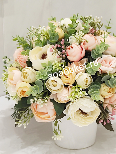 Оригинальная Композиция из искусственных цветов малых размеров - № МК001 - в Москве