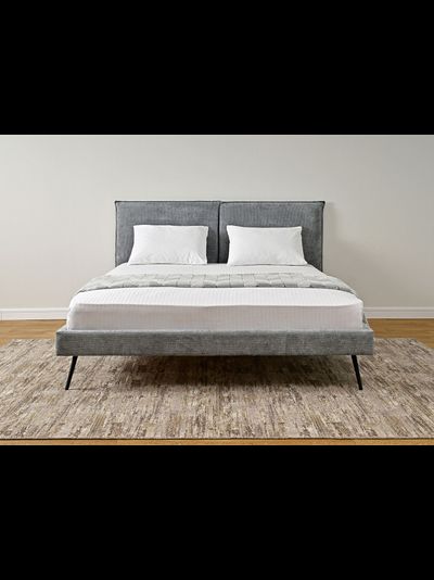 Сильвия кровать интерьерная ткань Сталь (с основанием)