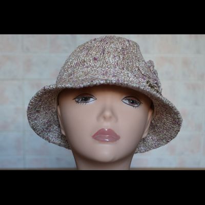 Шляпа вязаная летняя Федора  Vizio Италия 5023 оранжевая