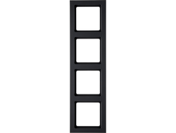 Рамка 4 поста Berker серия Q.3, антрацит бархат