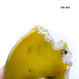 Агат тонированный (срез) желтый №55-83: с отв. - 84*65*5мм