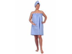 Женский комплект для сауны, голубой