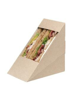 Коробка с окном для сэндвичей с окном (крафт), 130*130*50мм