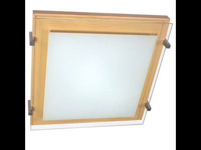 Светильник Элетех Полесье настен.-потол.2х40W Е27 d300х300мм бел.мат. стекло, дерево сосна (РФ) 1005205887