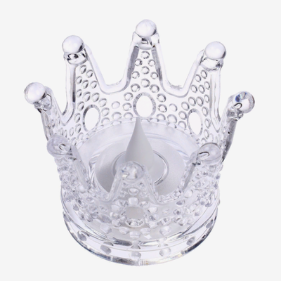 Свеча светодиодная «Корона» с жёлтым свечением, 6 см х 7 см х 8 см