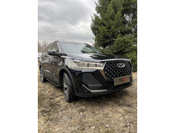 Пороги алюминиевые "Slim Line Black" 1500 мм ТСС для Chery Tiggo 7 PRO MAX 2025-