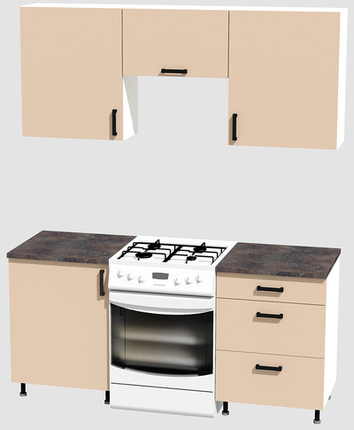 Кухня эконом 1,2 метра (600х600) Цвет: Фон бежевый/Фон бежевый