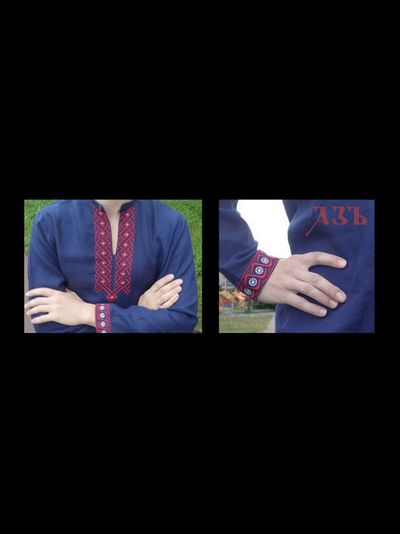 Русская льняная рубаха "Живая вода", 44-60