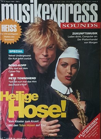 Musikexpress Sounds Magazine August 1993 Campino, Иностранные музыкальные журналы, Intpressshop