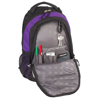 Рюкзак WENGER, универсальный, черно-фиолетовый, "Montreux", 22 л, 32х15х45 см, 13852915